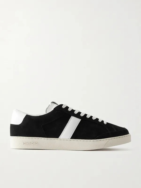 Tom Ford Blake Leather-Trimmed Suede Black (J1597-LCL046N)