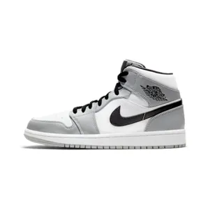 Air Jordan 1 Mid’Light Smoke Grey’ “Light Smoke Grey / White / Black” (554724-092)