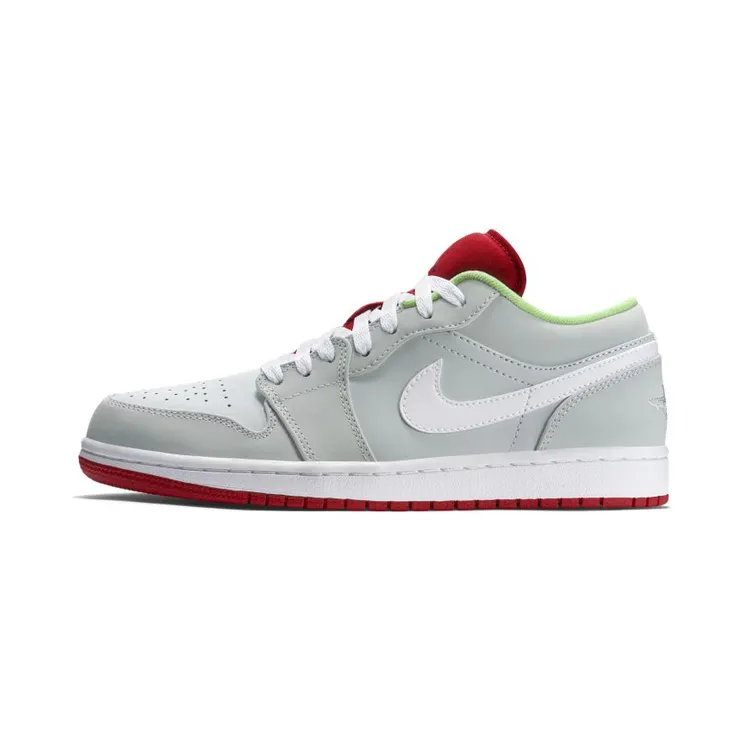 Air Jordan 1 Retro Low ‘Hare’ Grey Mist/University Red-Light Poison (553558-021)