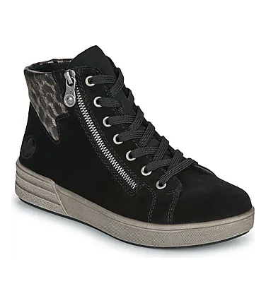 Rieker – Veterschoenen Hoog – Dames – Schoenen – Zwart (X070900)
