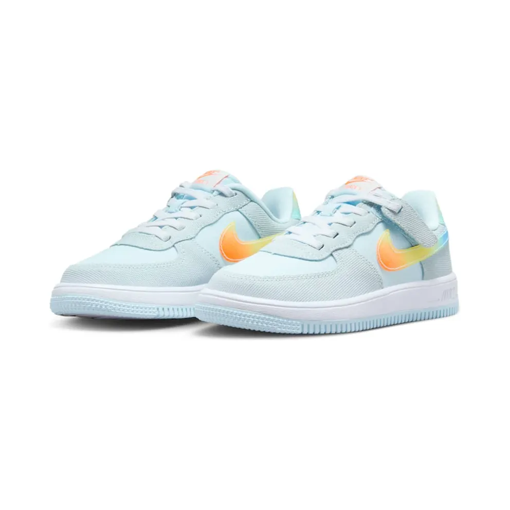 Nike Force 1 Low EasyOn PS “Glacier Blue Light Lemon Twist Aquarius Blue Total Orange” (HF4783-474)