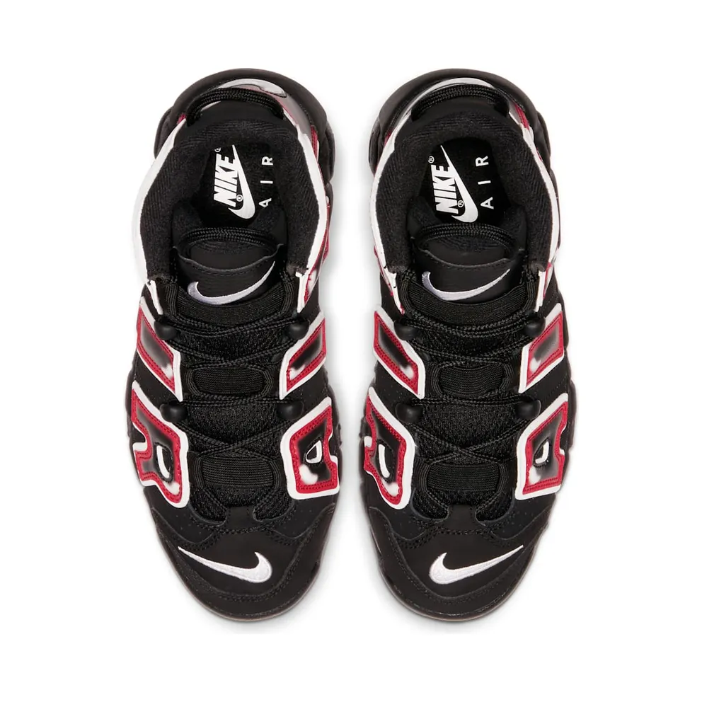 Nike Air More Uptempo Black White Laser Crimson (GS) Black/White-Laser Crimson (415082-010)