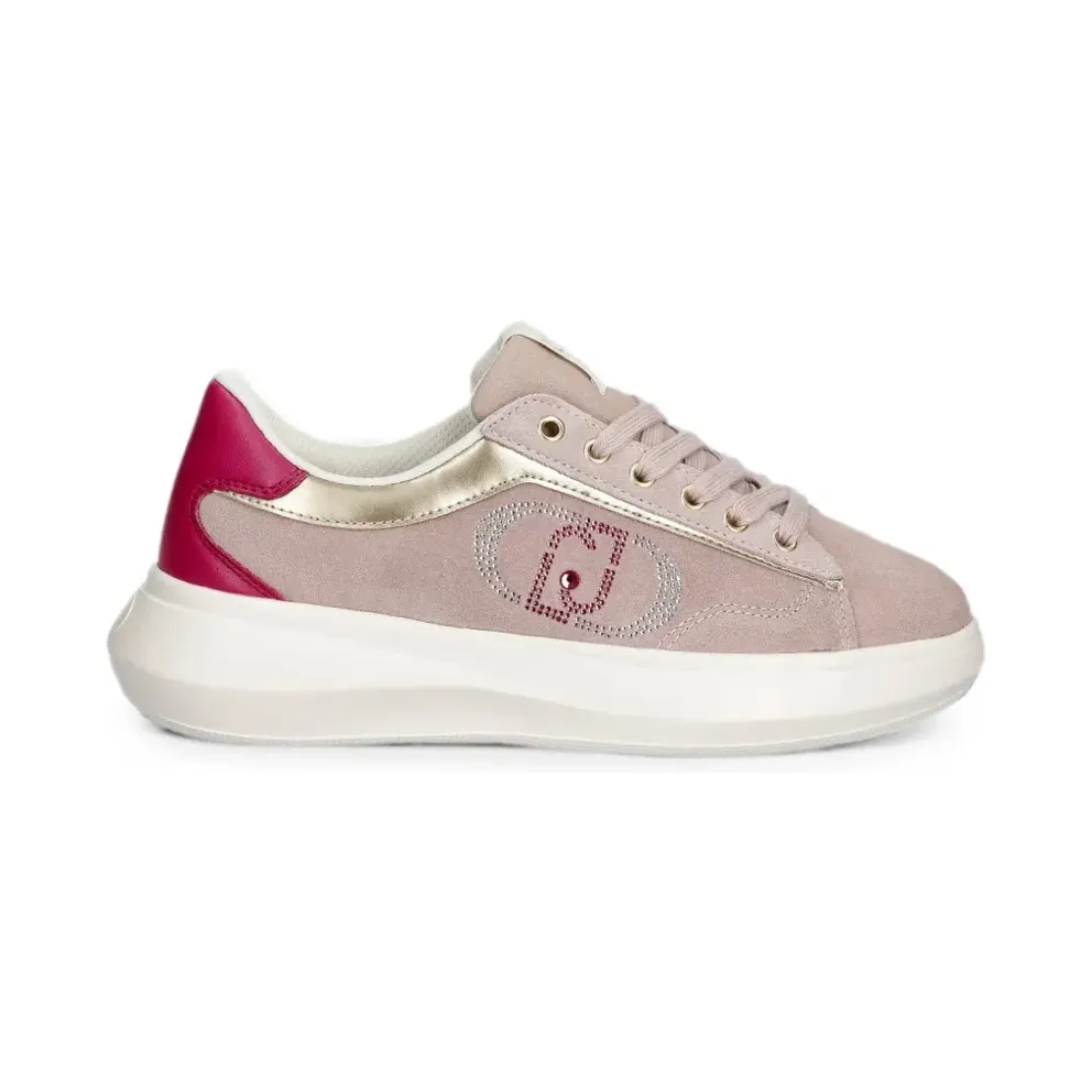 LIU JO Suède with logo van stras – Pink (BA6069PX353)