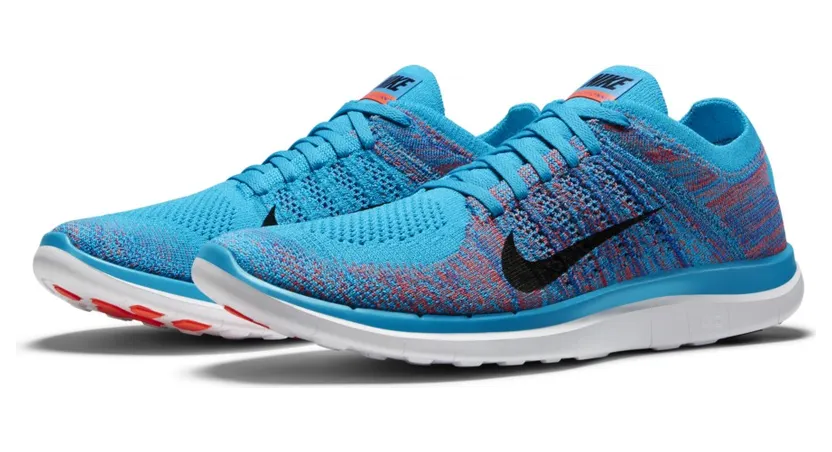 Nike Free 4.0 Flyknit Blue Lagoon Bright Crimson