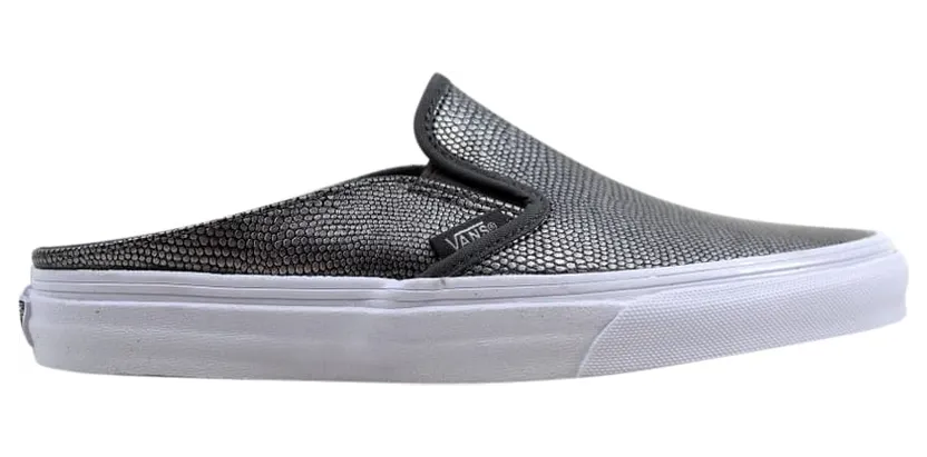 Vans Classic Slip On Mule Embossed Leather Grey