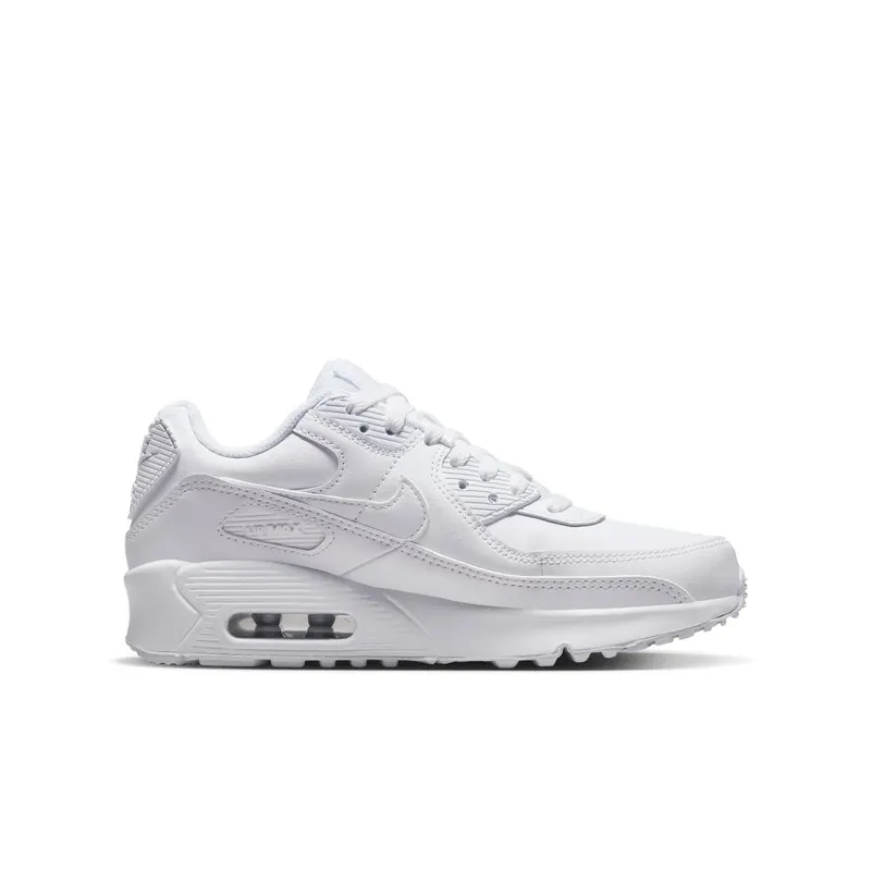 Nike Air Max 90 Recraft Triple White (GS) White/Metallic Silver-White-White (CD6864-100)
