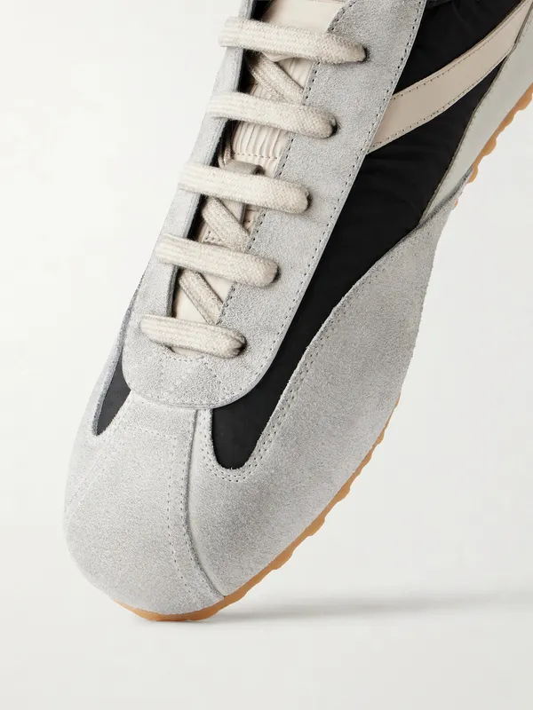 Mcqueen Suede-Trimmed Shell Sneakers Gray (868496WIAKI) (5)