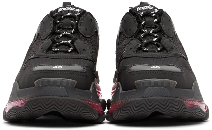 Balenciaga Black & Pink Triple S Sneakers (544351-W2FR1)
