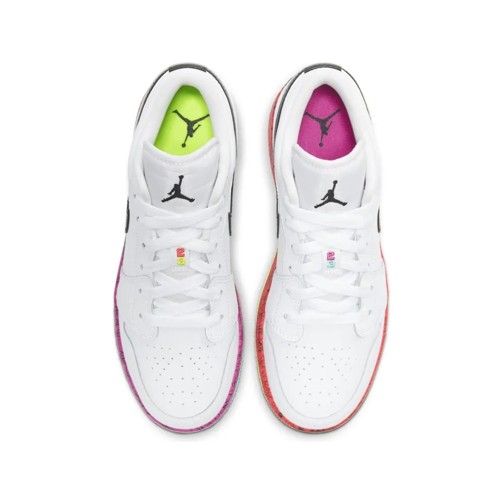 Jordan 1 Low Multi-Color Midsoles White (GS) White/Black-Multi-Color (CV9548-100)