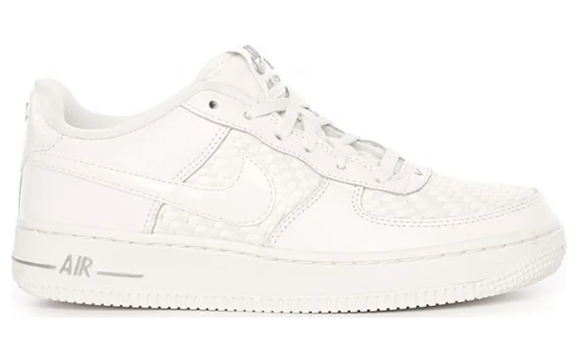 Nike Air Force 1 Low Triple White Leather Woven (GS)