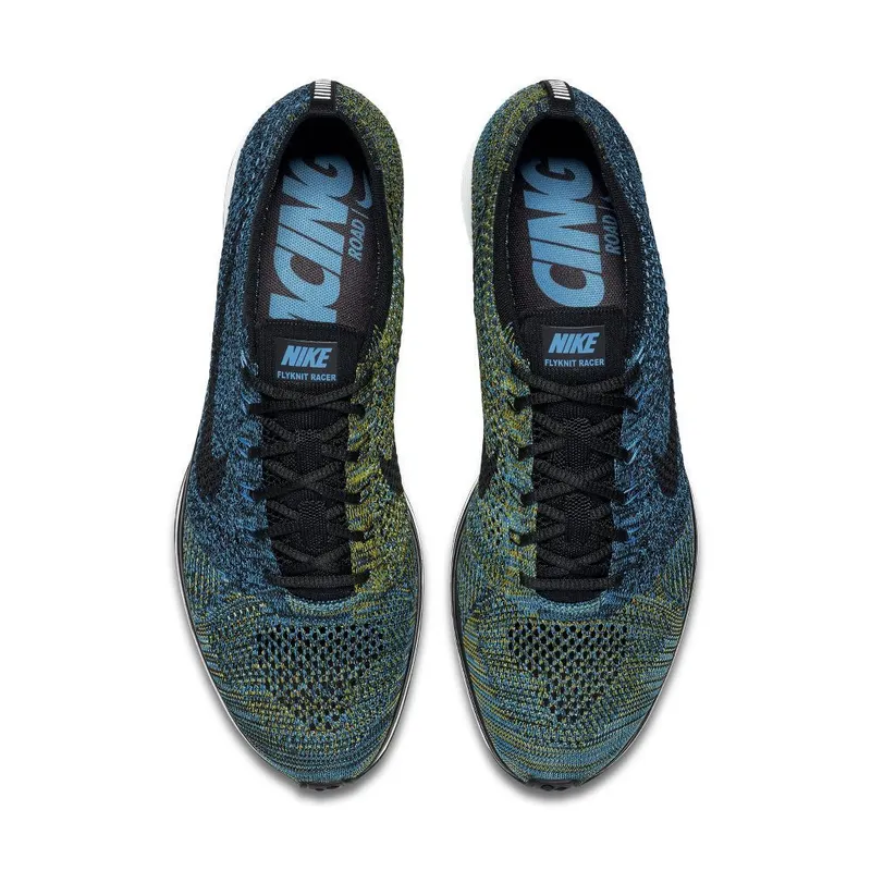 Nike Flyknit Racer Blue Glow Yellow Strike Blue Glow/Black-Yellow Strike (526628-405)