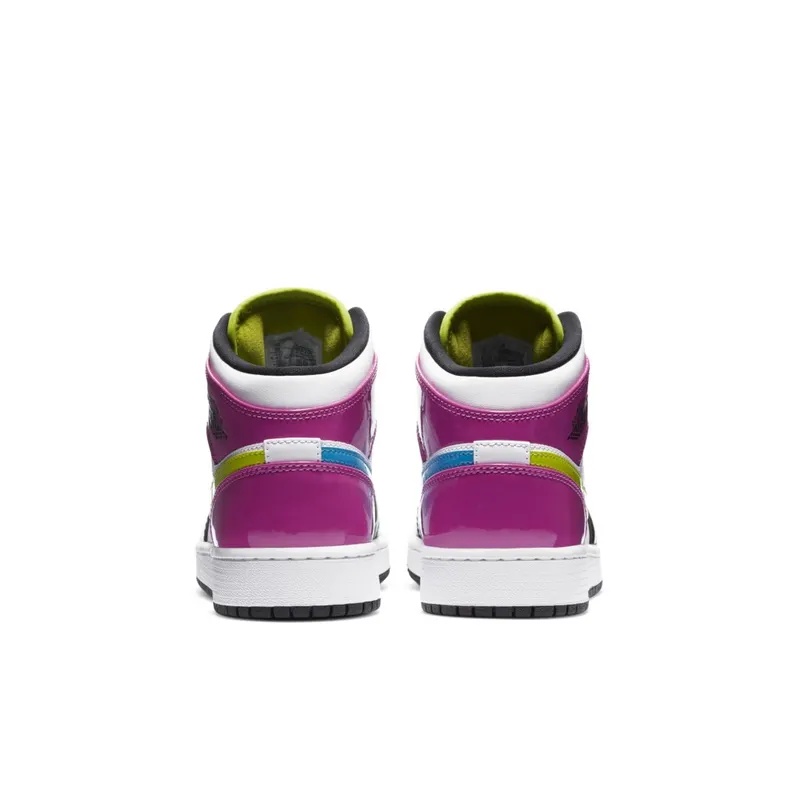 Jordan 1 Mid White Black Cyber Pink (GS) White/Cyber-Active Fuchsia-Black (CZ9835-100)