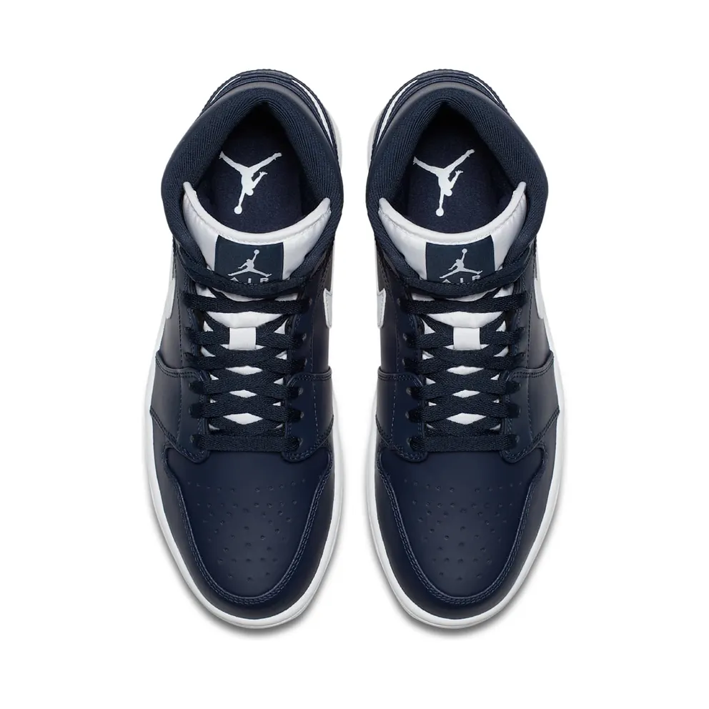 Jordan 1 Retro Mid Obsidian White Obsidian/White-White (554724-402)
