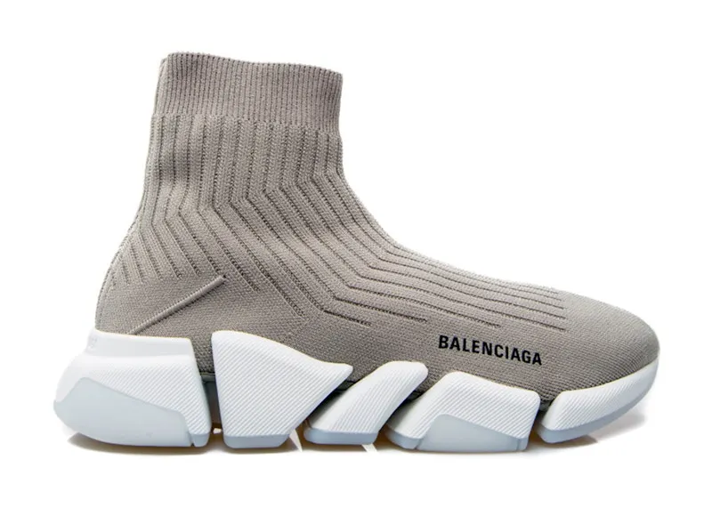 Balenciaga Speed Trainer Rib-Knit Light Gray (654020W2D811391)