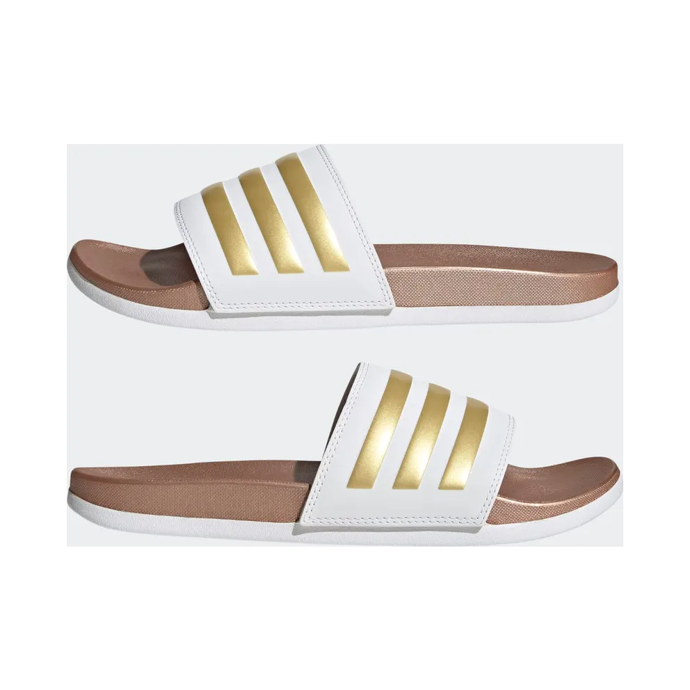Adidas Adilette Comfort Slides Cloud White / Cloud White / Matte Gold (H03618)