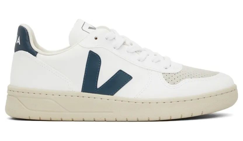 Veja White & Blue V-10 Vegan Sneakers (VX0702087)