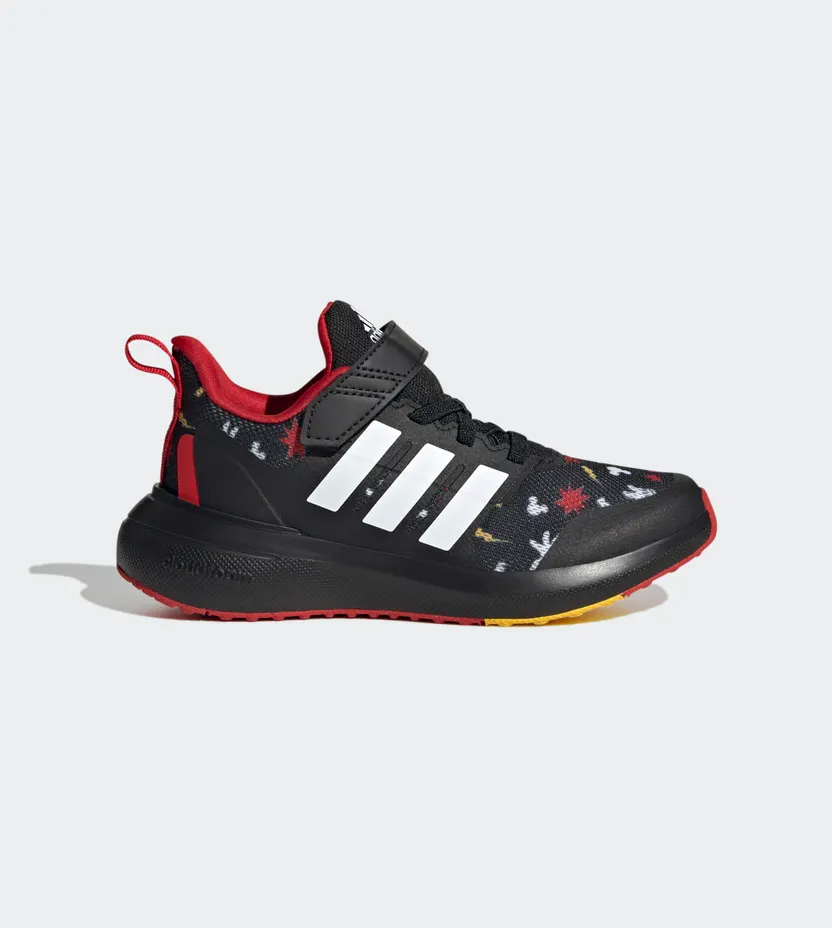 adidas adidas x Disney FortaRun 2.0 Mickey Cloudfoam met Elastische Veters en Klittenband Core Black / Bold Gold / Better Scarlet (HP8997)