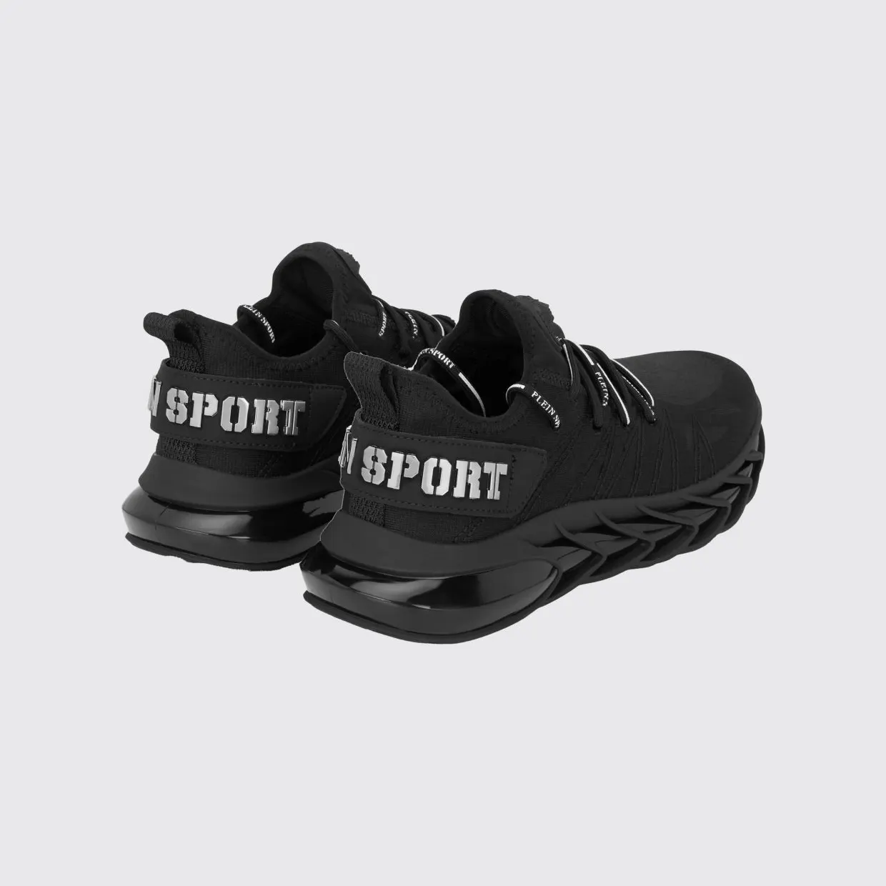Plein Sport Low-Top Sneakers in Mesh with Applied Logo and a Rear Pull Tab Black (FABSUSC0344STE003N02) (2)