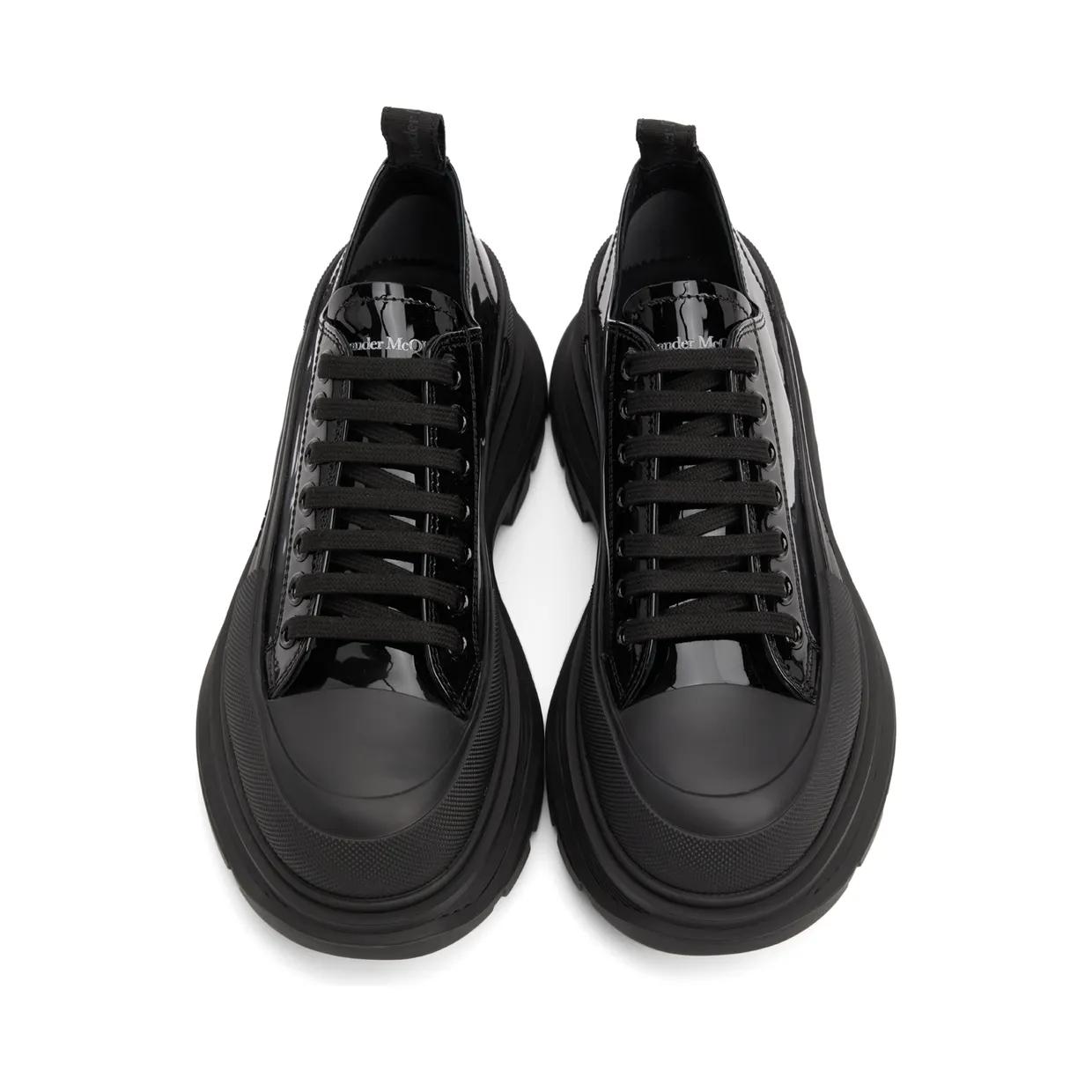 Alexander McQueen Black Patent Tread Slick Low Sneakers (668774WIA35) (5)