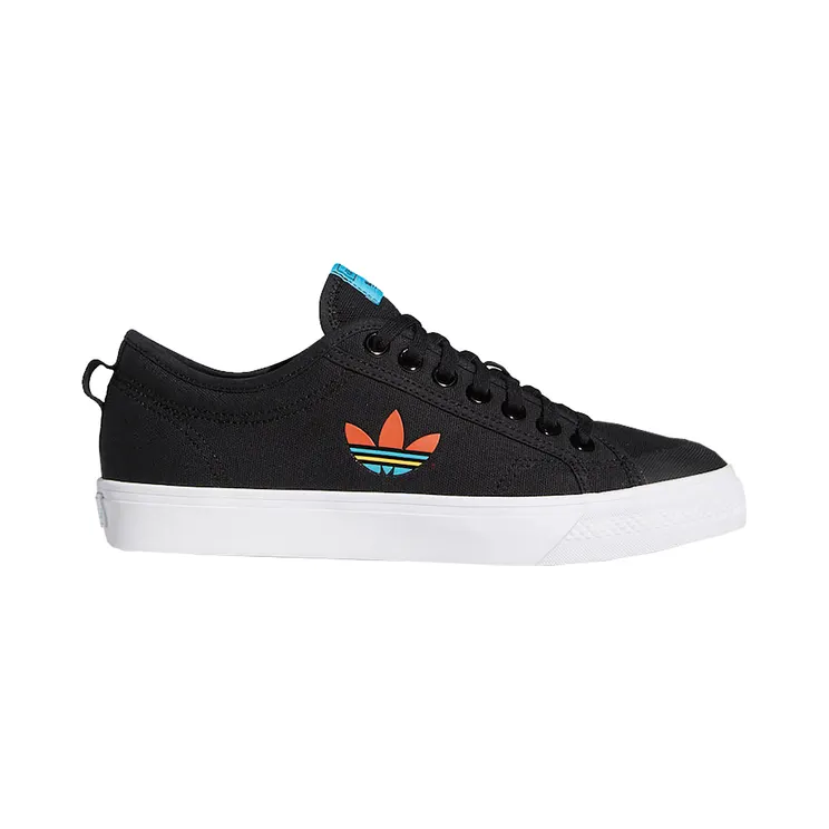 Adidas Nizza ‘Colorful Trefoil – Black’ Core Black/Cloud White/Signal Cyan (FW4540)