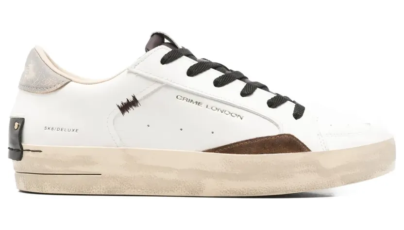 Crime London Sk8 Deluxe sneakers met vlakken – Wit (11104AA8)