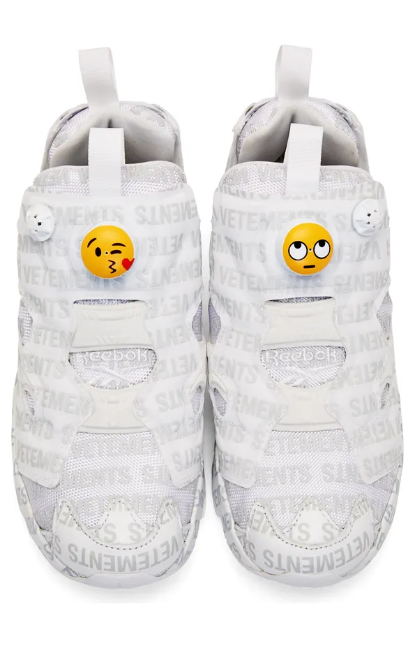 VETEMENTS White Reebok Classics Edition Logo Emoji Instapump Fury Sneakers (CN3765) (5)
