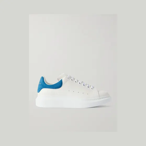 Mcqueen Exaggerated-Sole Leather Sneakers White (553680WIAIH)