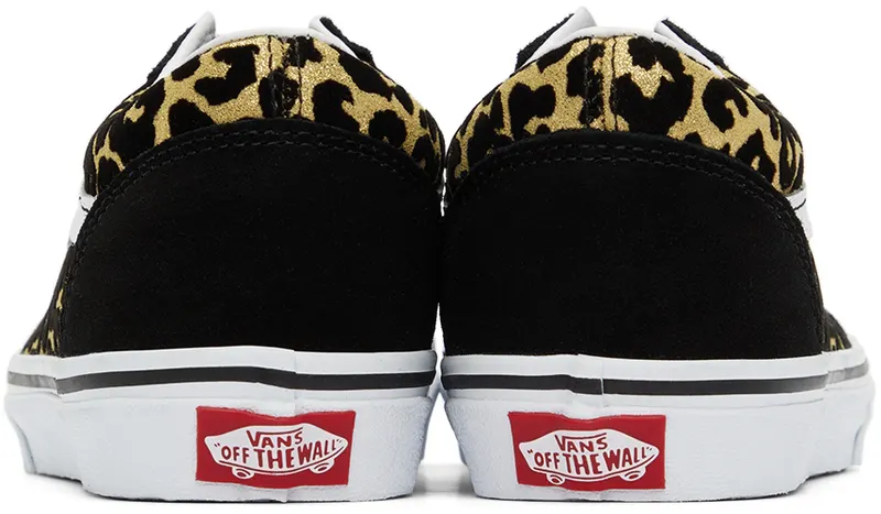 Vans Kids Black & Gold Leopard Old Skool Big Kids Sneakers (VN0A5EE6ABS1)