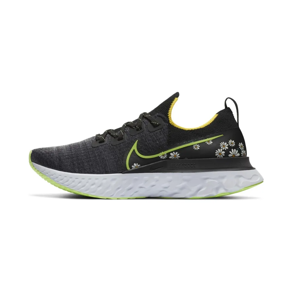 Nike React Infinity Run Flyknit Daisy Black/Speed Yellow-White-Ghost Green (CW5573-001)