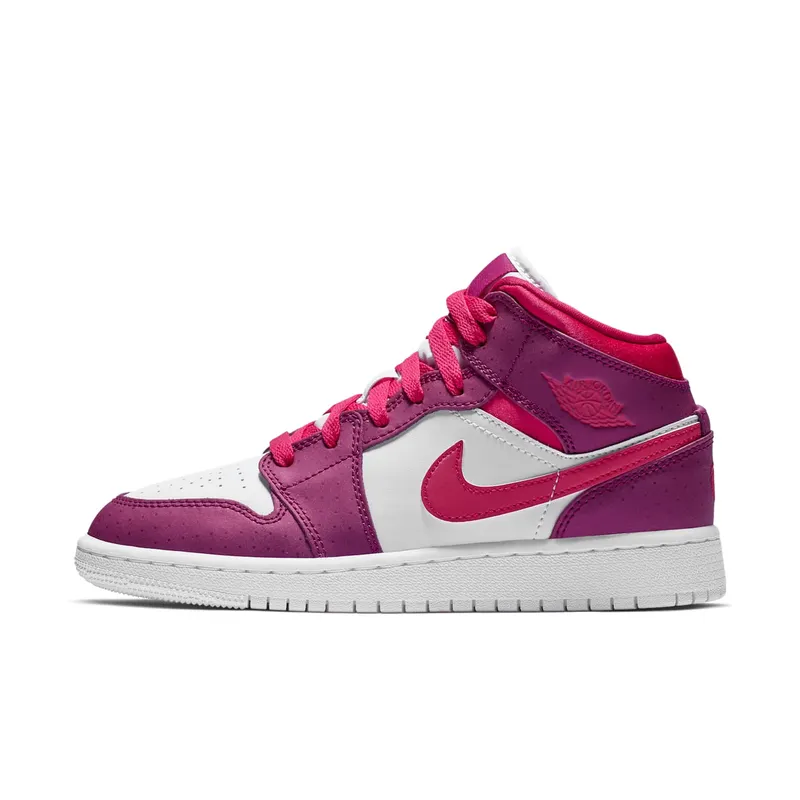 Jordan 1 Mid True Berry Rush Pink (GS) True Berry/Rush Pink-White (555112-661)