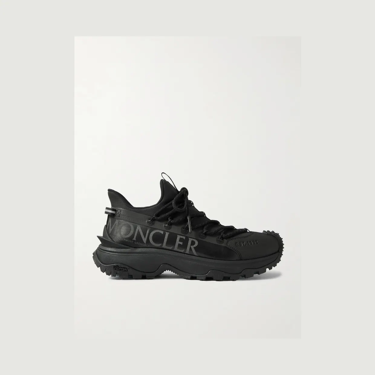 Moncler Trailgrip Lite 2 Logo-Print Rubber-Trimmed Ripstop Sneakers Black (4M002-80-M3457)