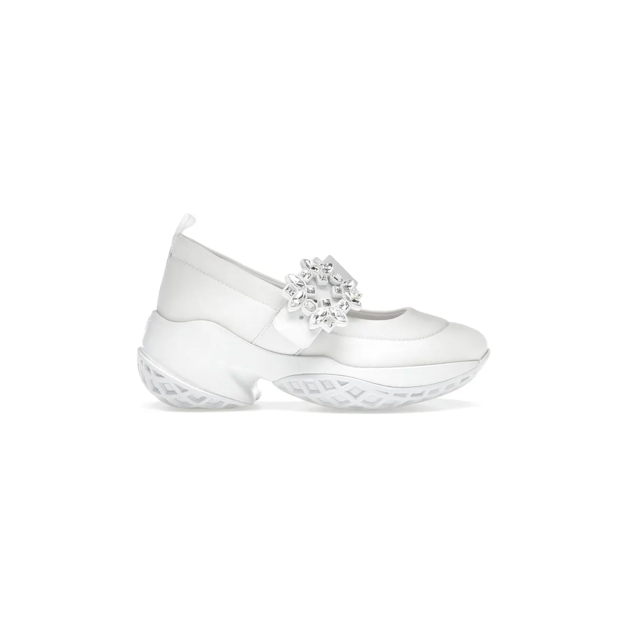 Roger Vivier Viv’ Run Babies White Crystal Buckle (RVW50637520T8BB001)