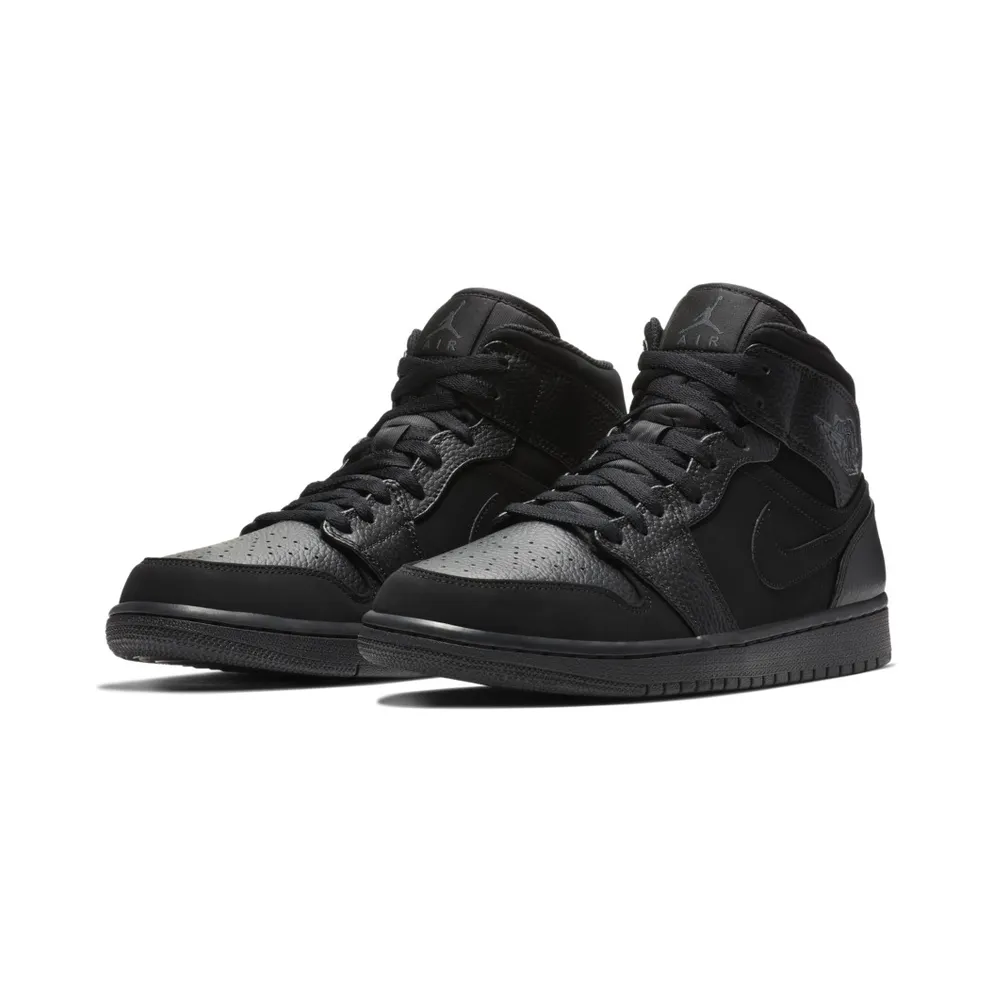 Jordan 1 Mid Black Dark Smoke Grey Black/Dark Smoke Grey-Black (554724-064)