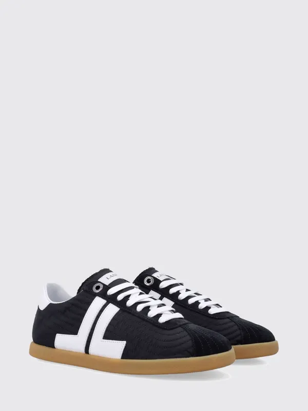 Lanvin Glen Low-Top Quilted Nylon and Leather with Contrast Logo Black (SKZL01NYSQ1000)