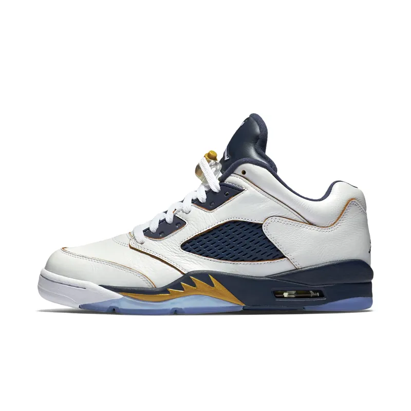Jordan 5 Retro Low Dunk From Above White/Metallic Gold Star – Midnight Navy (819171-135)