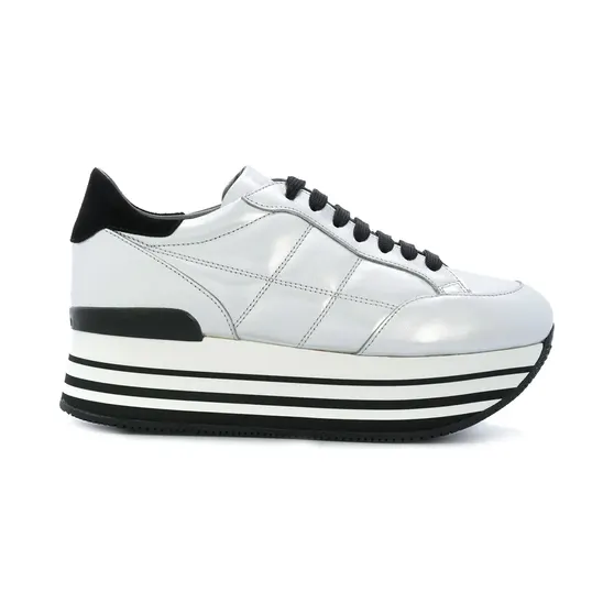 Hogan ‘Maxi H222’ mit Plateausohle “Silver” (GYW2830J0602M80ZHC)
