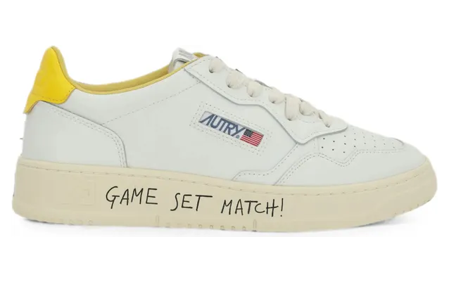 Autry Medalist Perforated Leather “White/Yellow” (AULM ML07)