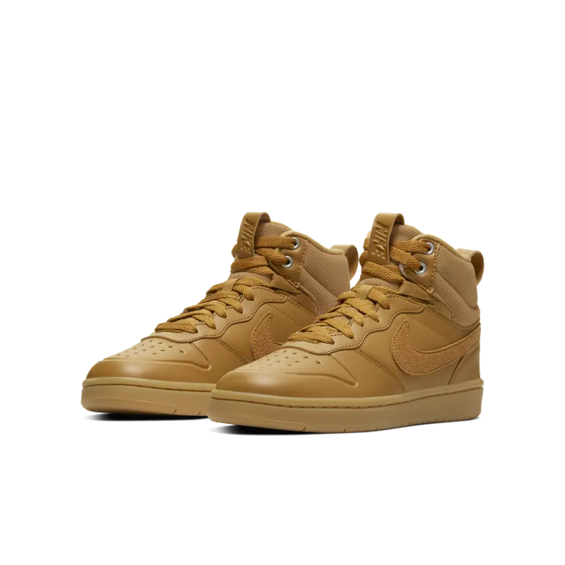 Nike Court Borough Mid 2 Boot GS ‘Wheat’ Wheat/Wheat/Gum Medium Brown (BQ5440-700)