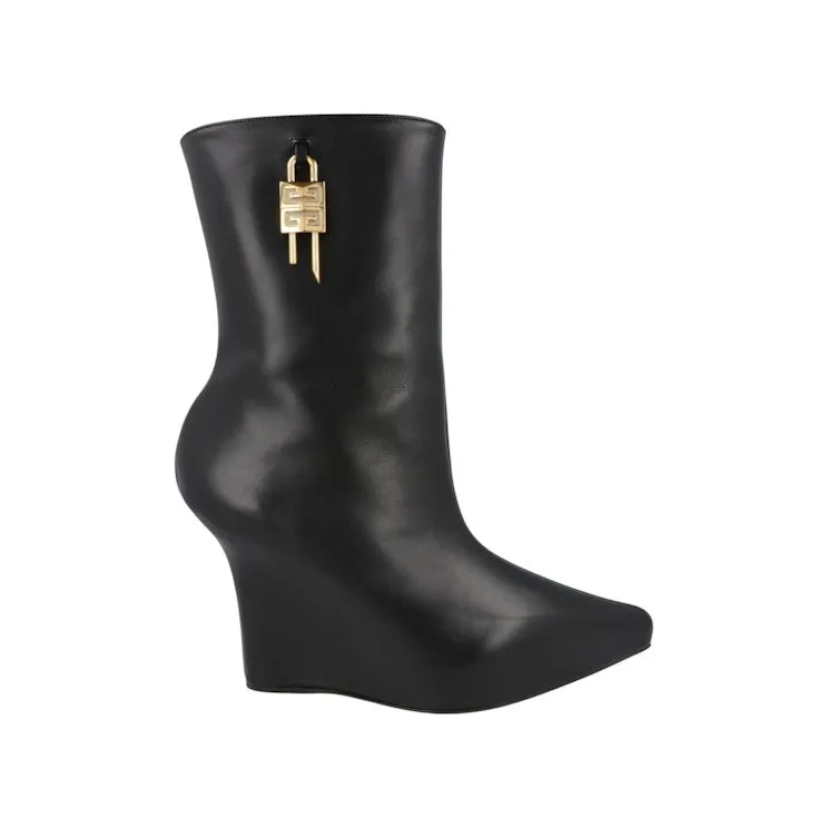 Givenchy G-Lock Leather Wedge Boots Black (BE6041-E1M1-001)