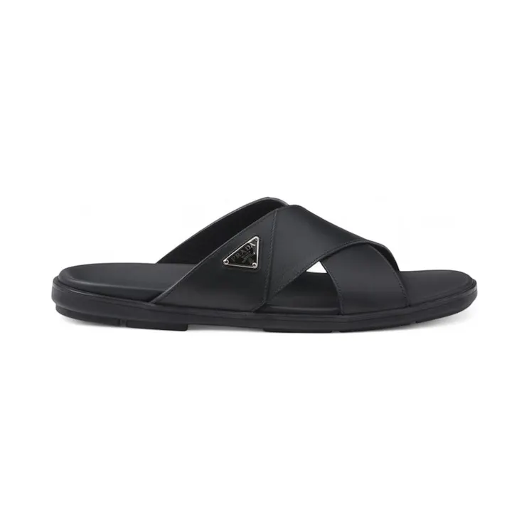 Prada Leather Criss Cross Slide Black (2X3111-3LEM-F0002)