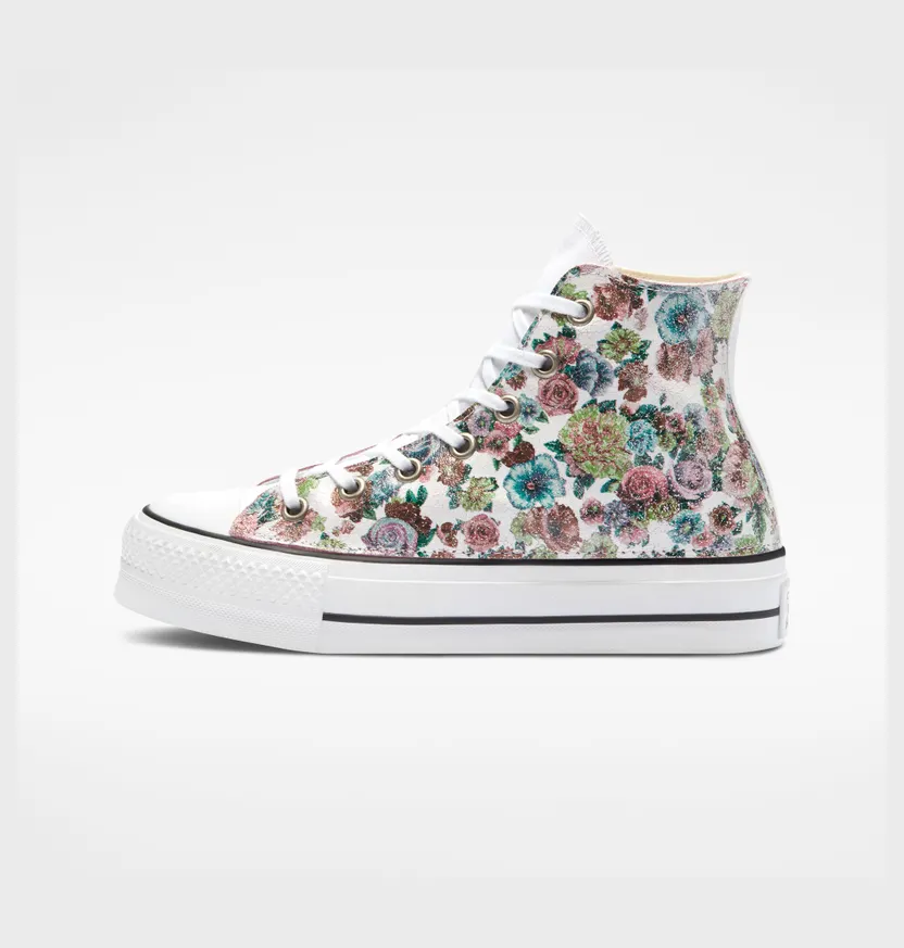 Converse Chuck Taylor All Star Lift Platform LTD Floral Vintage Leer Gekleurde Bloemen