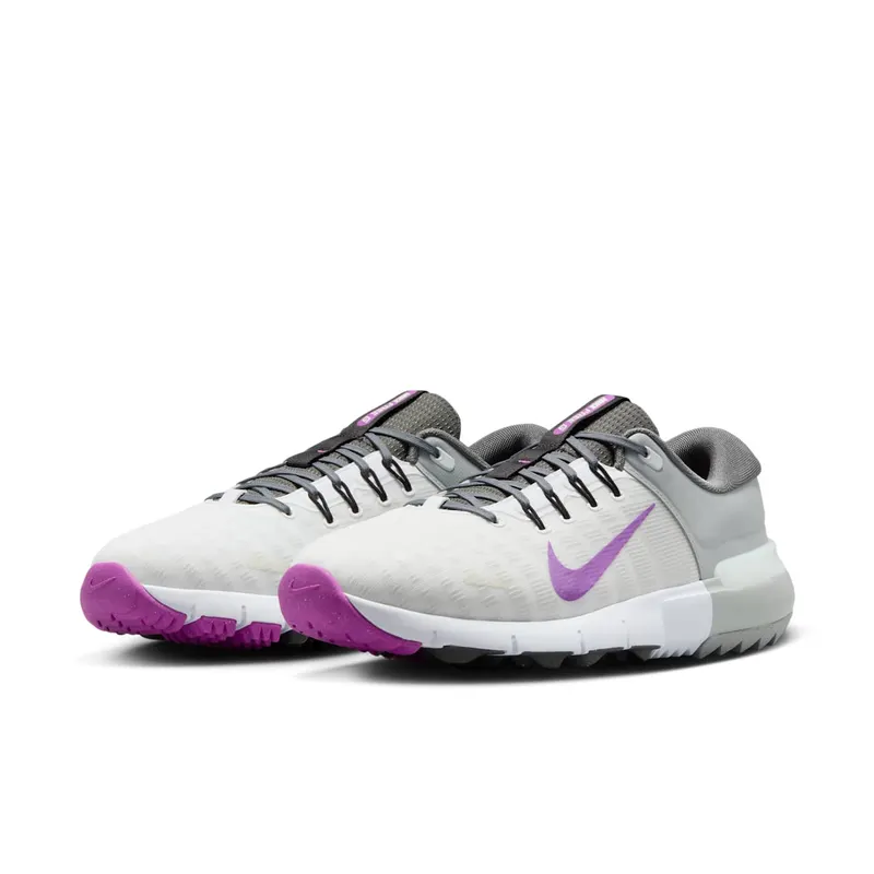 Nike Free Golf Next Nature “White Iron Grey Light Smoke Grey Vivid Purple” (FN0332-104)