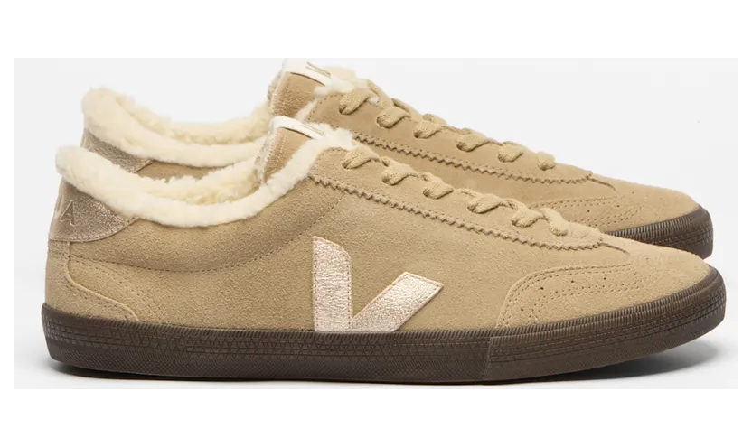 Veja Volley Suede Sneakers with Shearling Lining Platinum (VU0321860)