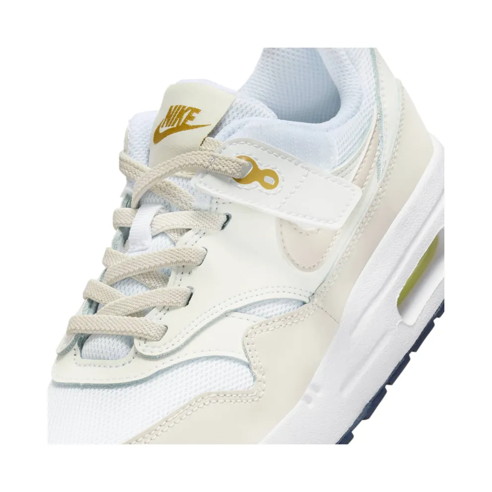 Nike Air Max 1 EasyOn PS “White Bronzine Midnight Navy Light Orewood Brown” (DZ3308-103)