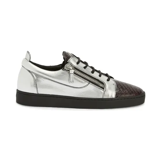 Giuseppe Zanotti Frankie mit doppeltem Reißverschluss “Silver” (RU10071K08)
