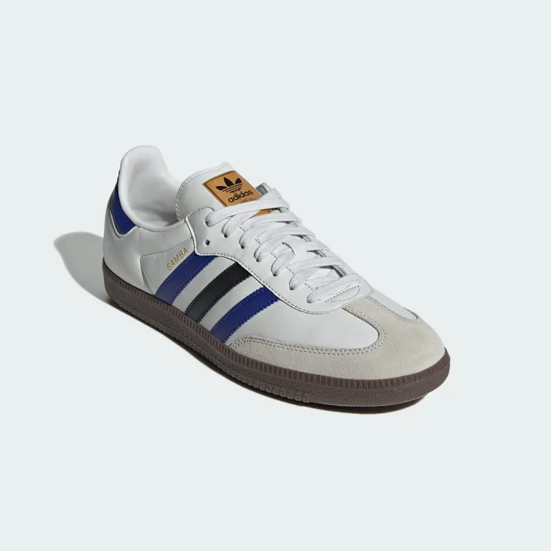 adidas Samba OG Crystal White Active Blue Black (ID1381)