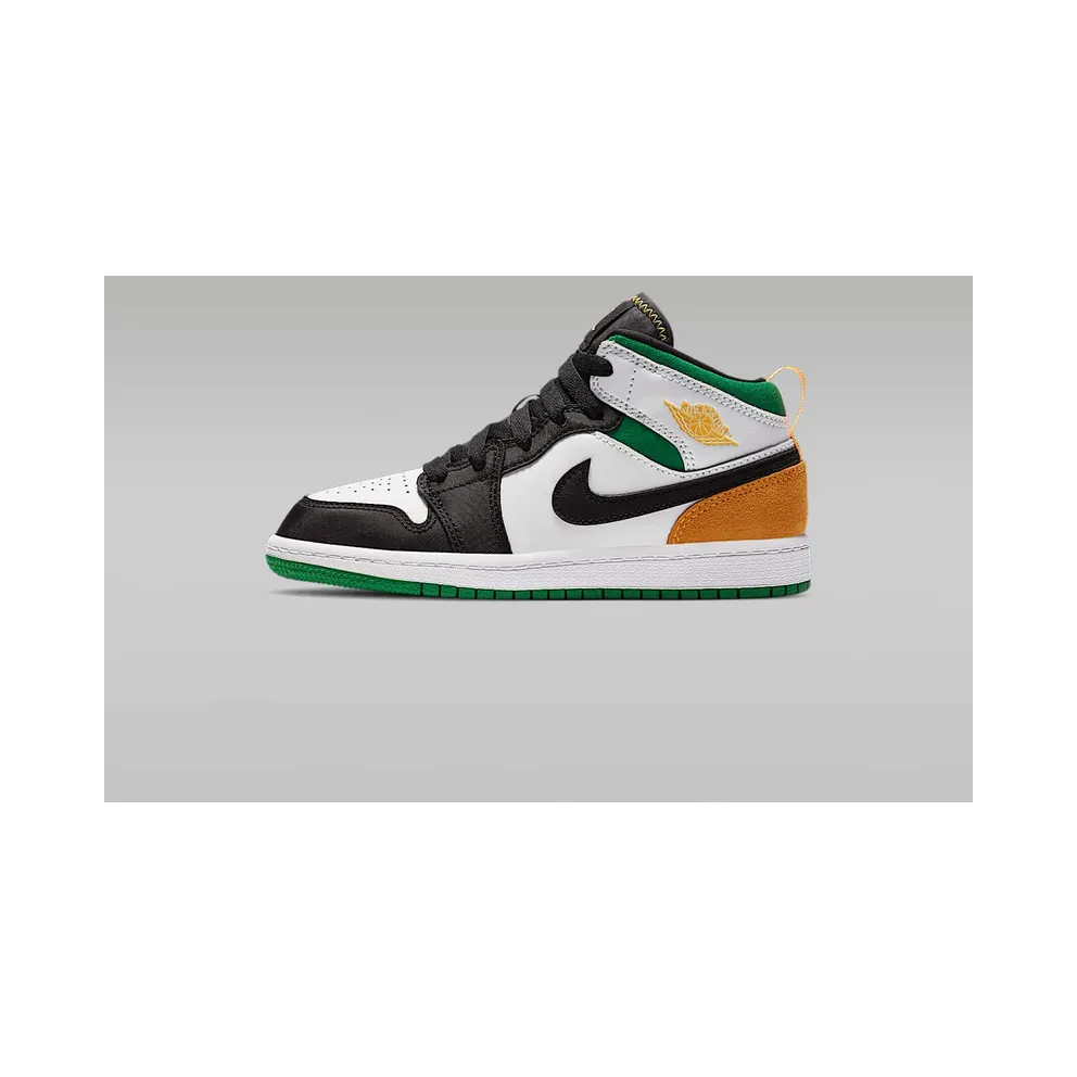 Jordan 1 Mid SE White Laser Orange Lucky Green (PS) White/Laser Orange-Black-Lucky Green (BQ6932-101)