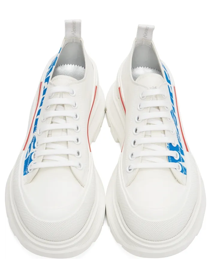 Alexander McQueen White & Blue Tread Slick Graffiti Sneakers (682421W4RQ9) (5)