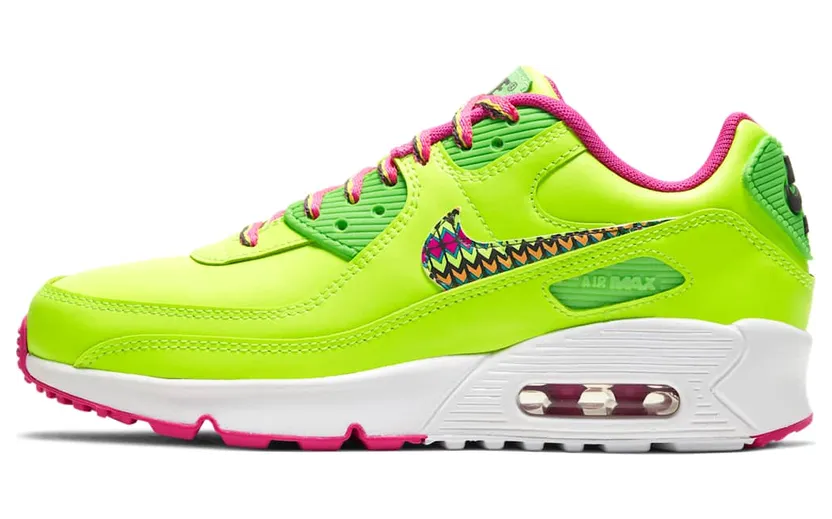 Nike Air Max 90 Leather Volt Fire Pink (GS) (CW5795-700)