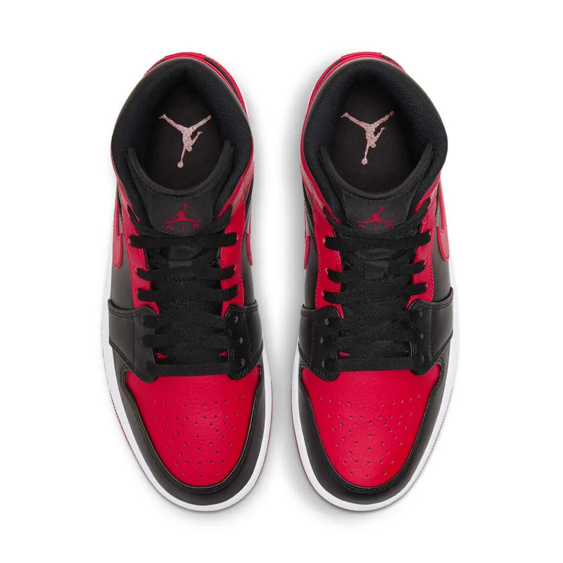 Jordan 1 Mid Banned (2020) Black/University Red-Black-White (554724-074)